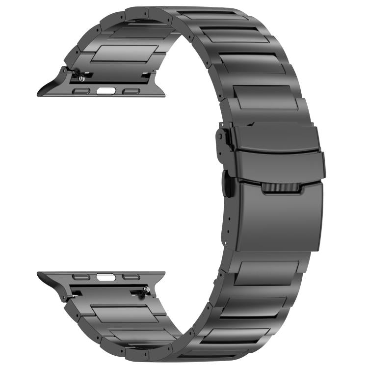 For Apple Watch 42mm / 41mm / 40mm / 38mm I-shaped Quick-release Safety Clasp Titanium Alloy Watch Band