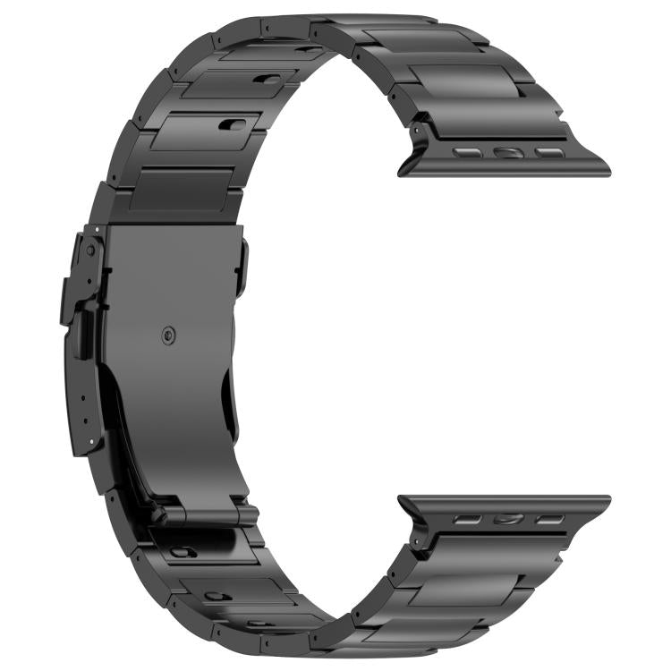For Apple Watch 42mm / 41mm / 40mm / 38mm I-shaped Quick-release Safety Clasp Titanium Alloy Watch Band