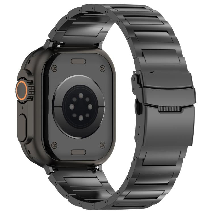 For Apple Watch 42mm / 41mm / 40mm / 38mm I-shaped Quick-release Safety Clasp Titanium Alloy Watch Band