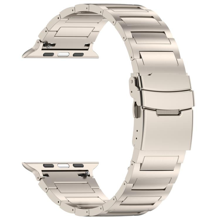 For Apple Watch 42mm / 41mm / 40mm / 38mm I-shaped Quick-release Safety Clasp Titanium Alloy Watch Band