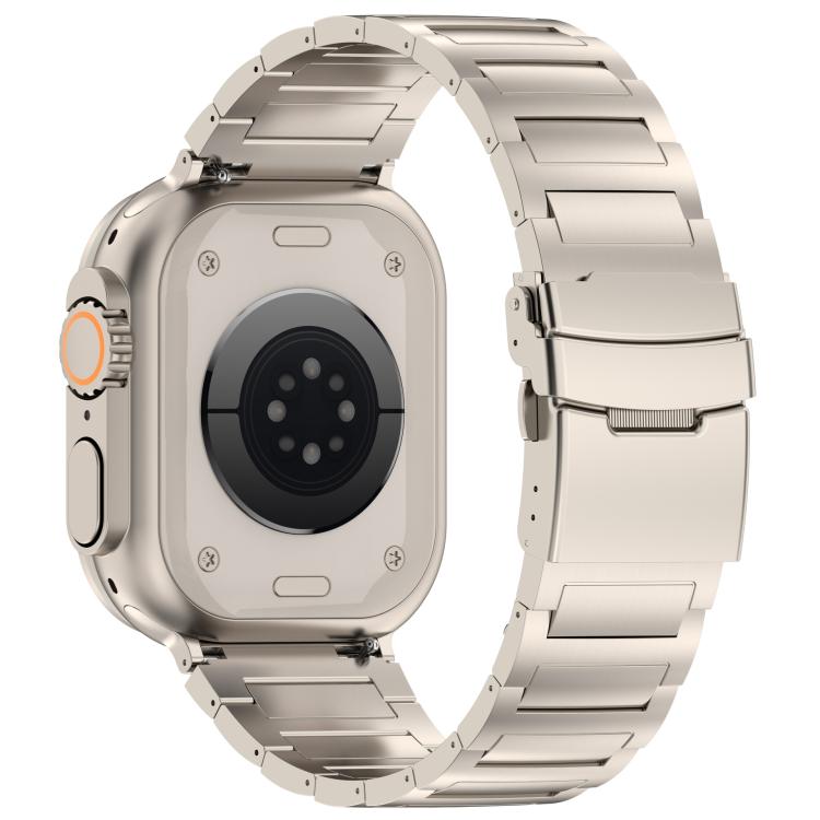 For Apple Watch 42mm / 41mm / 40mm / 38mm I-shaped Quick-release Safety Clasp Titanium Alloy Watch Band