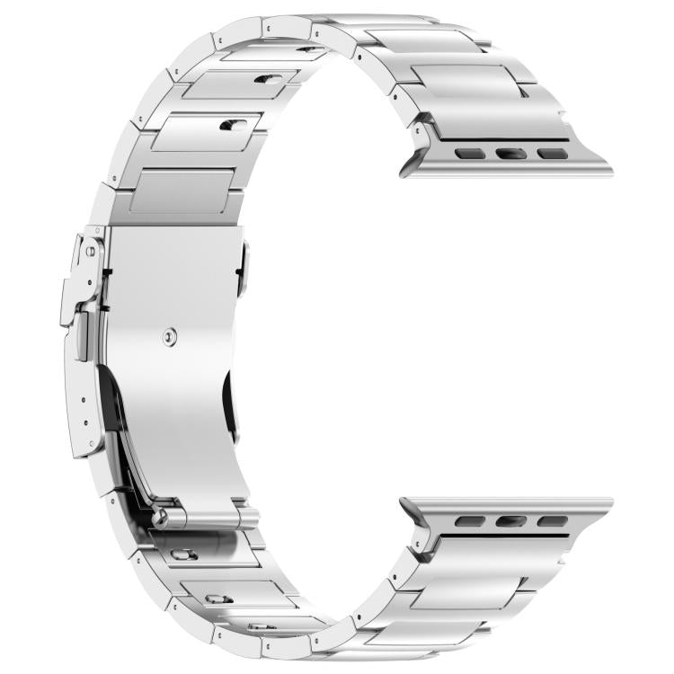 For Apple Watch 42mm / 41mm / 40mm / 38mm I-shaped Quick-release Safety Clasp Titanium Alloy Watch Band