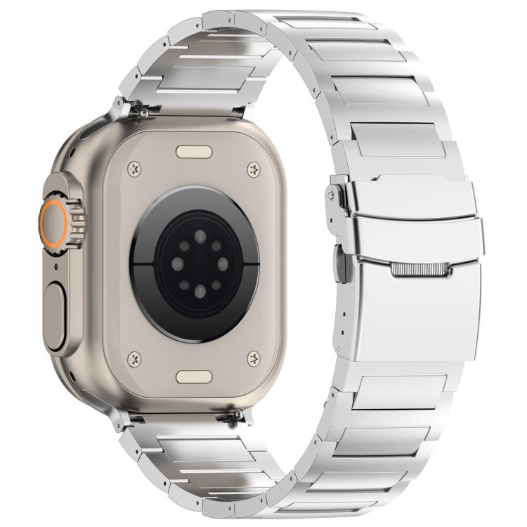 For Apple Watch 42mm / 41mm / 40mm / 38mm I-shaped Quick-release Safety Clasp Titanium Alloy Watch Band