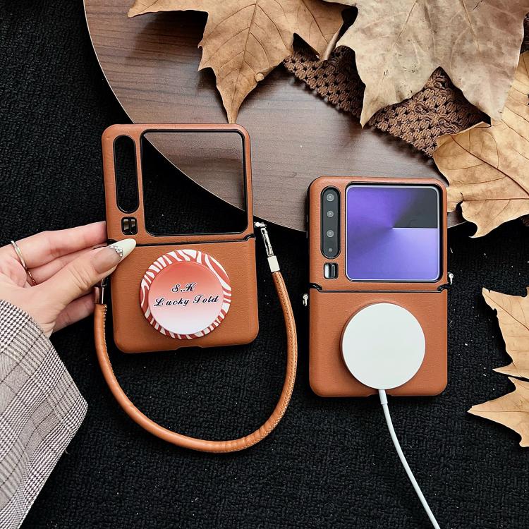 For Huawei Pura X Side Buckle MagSafe Magnetic PC Phone Case - Brown