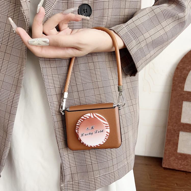 For Huawei Pura X Side Buckle MagSafe Magnetic PC Stand Phone Case with Lanyard - Brown