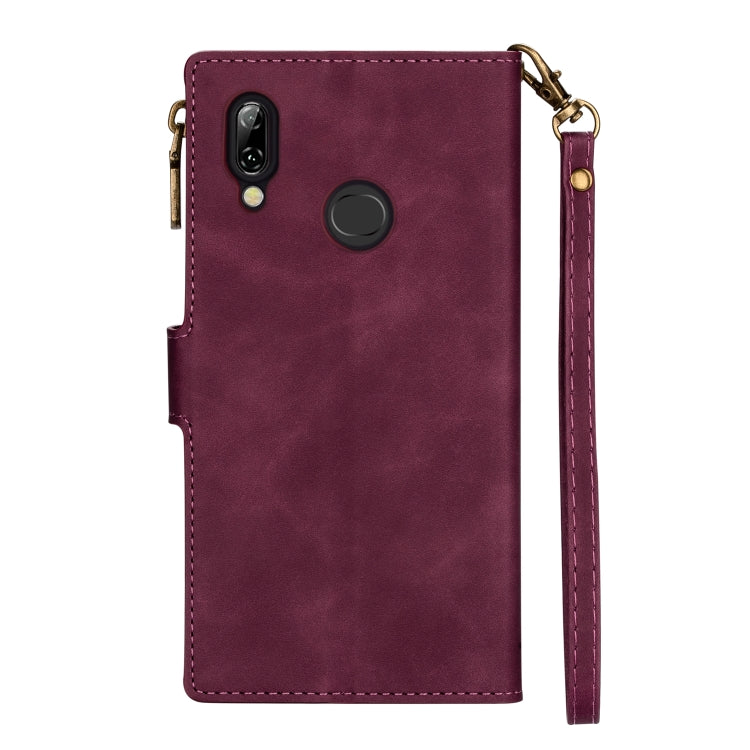 For Samsung Galaxy A10s Zipper Multi-card Slots Horizontal Flip PU Leather Case with Holder & Card Slots & Wallet & Lanyard & Photo Frame