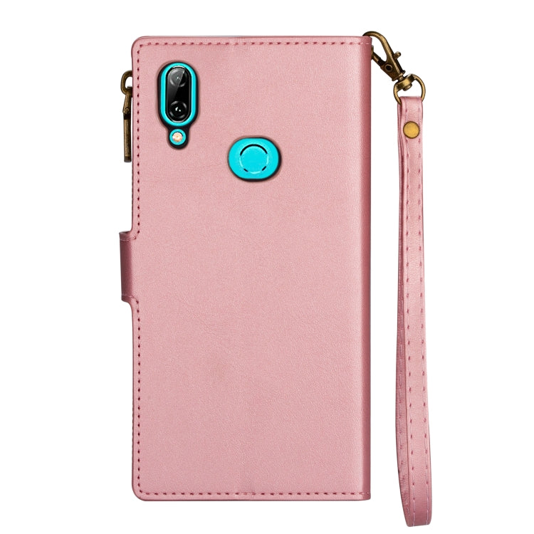 For Samsung Galaxy A20 / A30 Zipper Multi-card Slots Horizontal Flip PU Leather Case with Holder & Card Slots & Wallet & Lanyard & Photo Frame