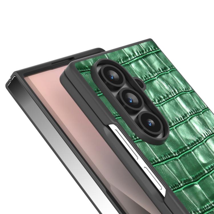 For Samsung Galaxy Z Fold7 5G ABEEL Crocodile Texture Genuine Leather Phone Case