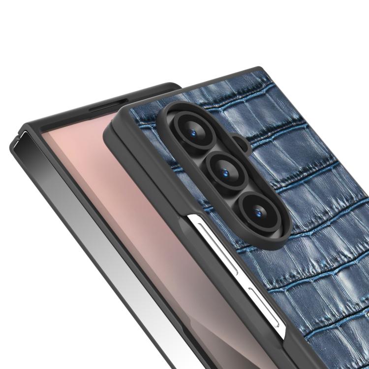 For Samsung Galaxy Z Fold7 5G ABEEL Crocodile Texture Genuine Leather Phone Case