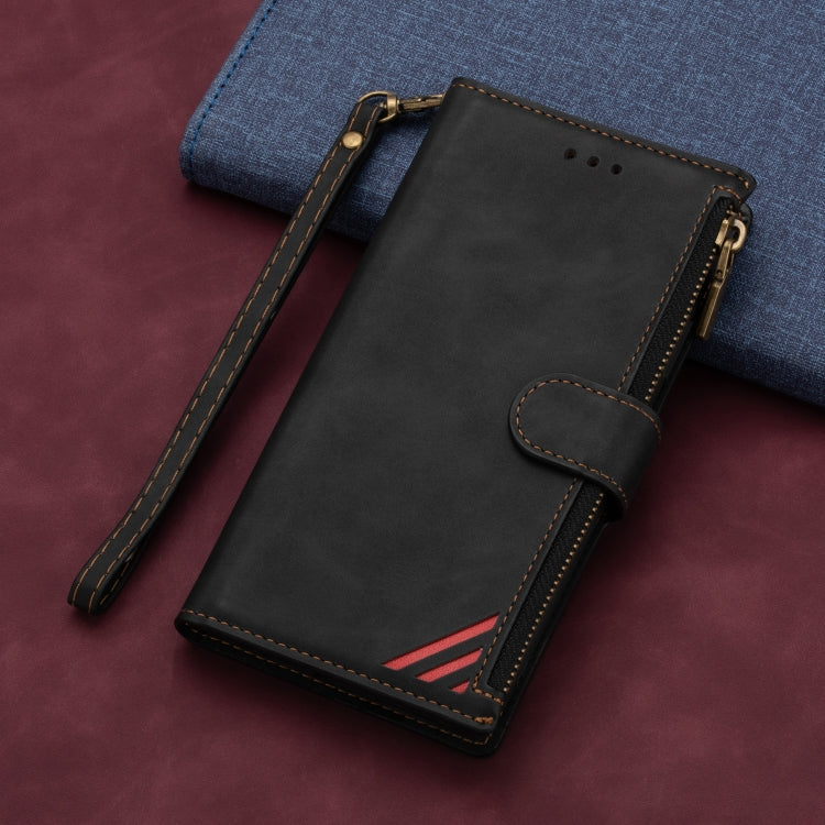 For Samsung Galaxy A51 5G Zipper Multi-card Slots Horizontal Flip PU Leather Case with Holder & Card Slots & Wallet & Lanyard & Photo Frame