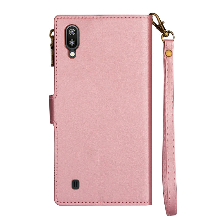 For Samsung Galaxy A10/M10 Zipper Multi-card Slots Horizontal Flip PU Leather Case with Holder & Card Slots & Wallet & Lanyard & Photo Frame