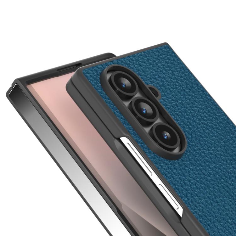 For Samsung Galaxy Z Fold7 5G ABEEL Genuine Leather Litchi Texture Phone Case