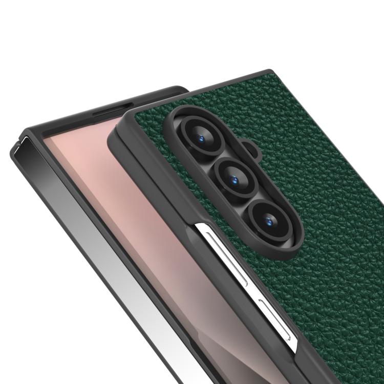 For Samsung Galaxy Z Fold7 5G ABEEL Genuine Leather Litchi Texture Phone Case