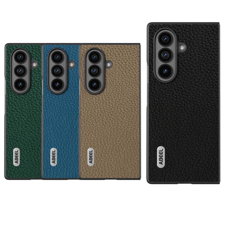 For Samsung Galaxy Z Fold7 5G ABEEL Genuine Leather Litchi Texture Phone Case