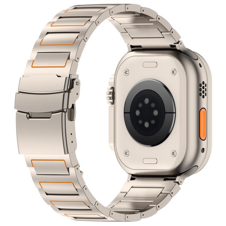 For Apple Watch 46mm / 49mm / 45mm / 44mm I-shaped Safety Clasp Titanium Alloy Watch Band