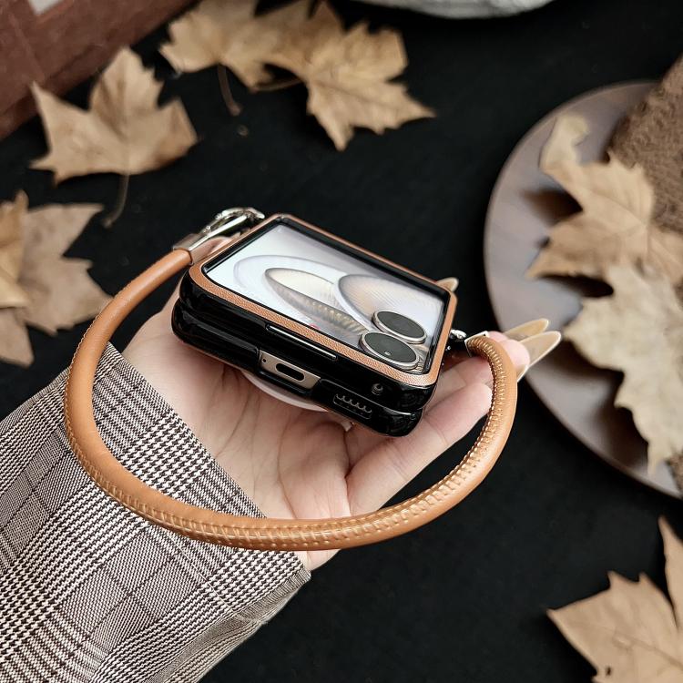 For Xiaomi Mix Flip 2 Side Buckle MagSafe Magnetic PC Phone Case - Brown