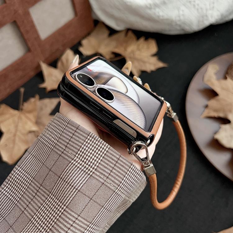 For Xiaomi Mix Flip 2 Side Buckle MagSafe Magnetic PC Phone Case - Brown