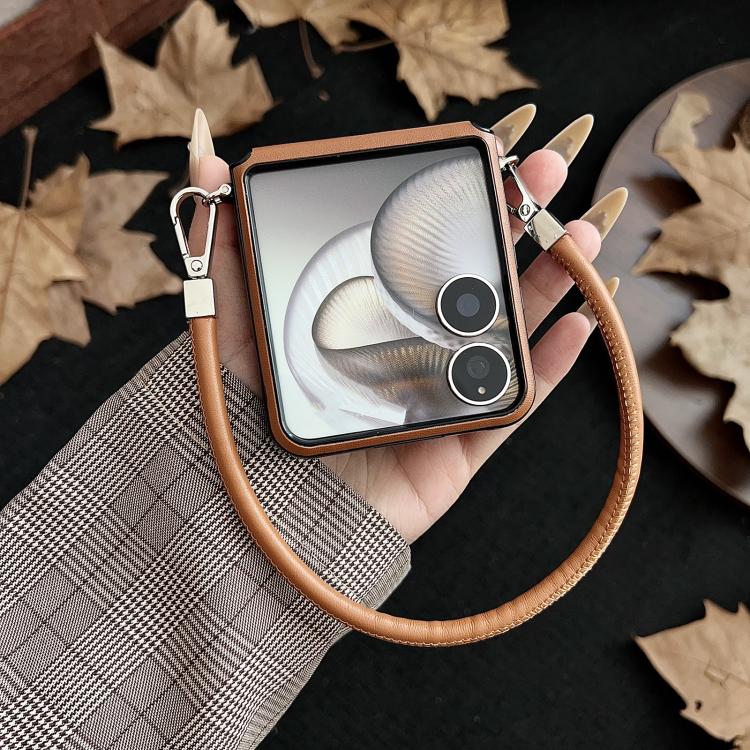 For Xiaomi Mix Flip Side Buckle MagSafe Magnetic PC Phone Case - Brown