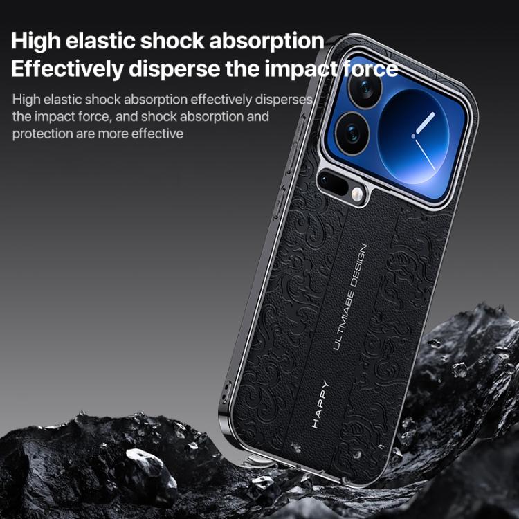 For Xiaomi 17 Cloud Dragon Pattern Plain Leather PC Phone Case