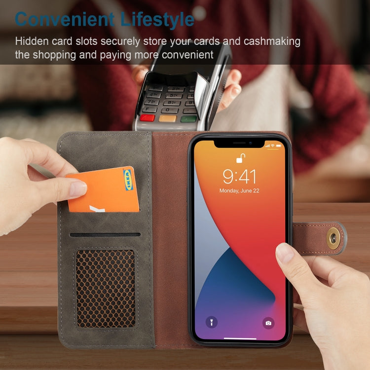For iPhone 12 mini Retro Magnetic Horizontal Flip Leather Case with Card Slots & Wallet & Photo Frame & Detachable Back Cover