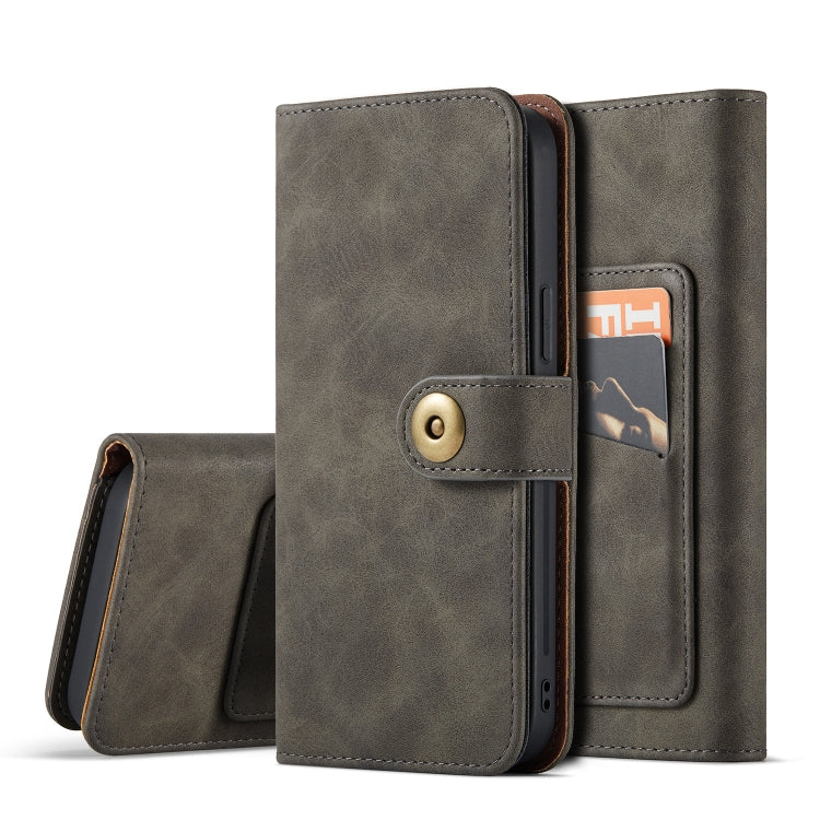 For iPhone 12 / 12 Pro Retro Magnetic Horizontal Flip Leather Case with Card Slots & Wallet & Photo Frame & Detachable Back Cover