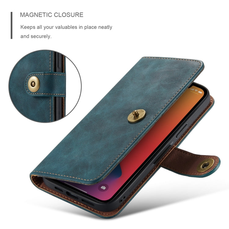 For iPhone 12 / 12 Pro Retro Magnetic Horizontal Flip Leather Case with Card Slots & Wallet & Photo Frame & Detachable Back Cover