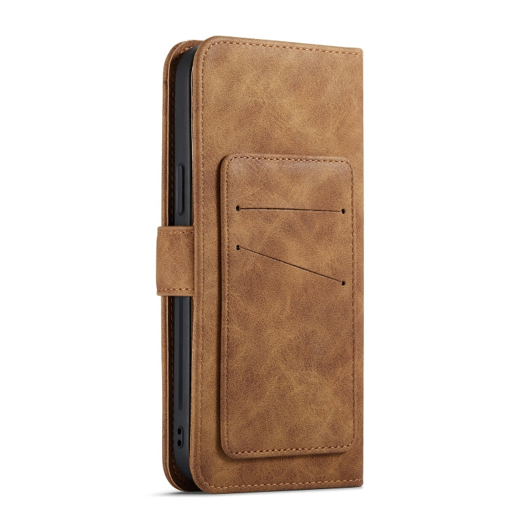 For iPhone 12 / 12 Pro Retro Magnetic Horizontal Flip Leather Case with Card Slots & Wallet & Photo Frame & Detachable Back Cover