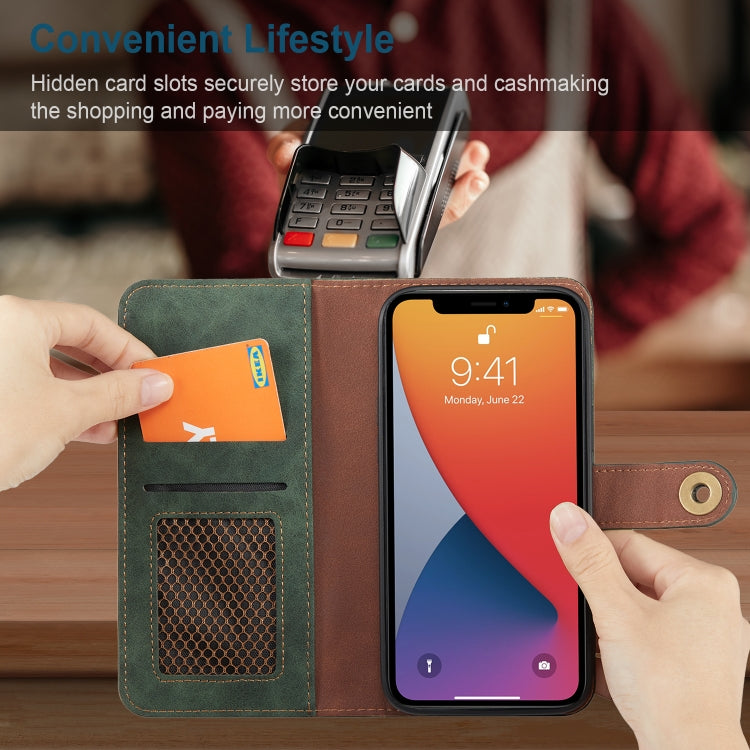 For iPhone 12 Pro Max Retro Magnetic Horizontal Flip Leather Case with Card Slots & Wallet & Photo Frame & Detachable Back Cover