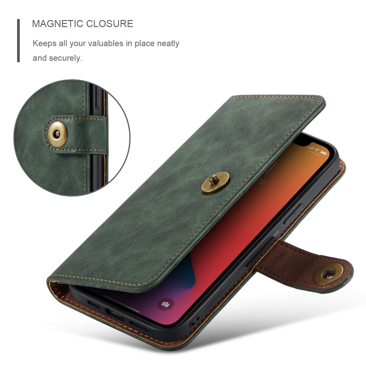 For iPhone 12 Pro Max Retro Magnetic Horizontal Flip Leather Case with Card Slots & Wallet & Photo Frame & Detachable Back Cover