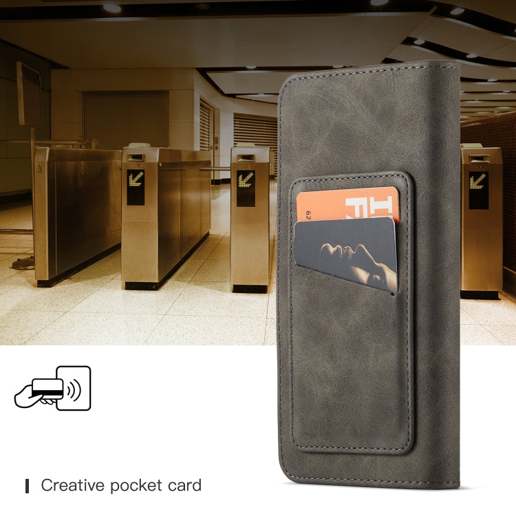 For iPhone 12 Pro Max Retro Magnetic Horizontal Flip Leather Case with Card Slots & Wallet & Photo Frame & Detachable Back Cover