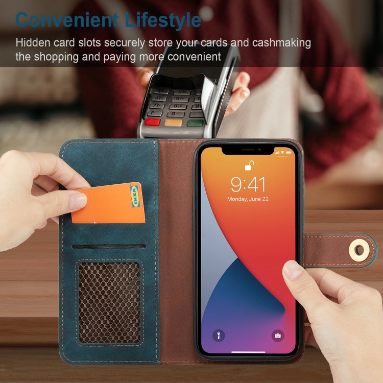 For iPhone 12 Pro Max Retro Magnetic Horizontal Flip Leather Case with Card Slots & Wallet & Photo Frame & Detachable Back Cover