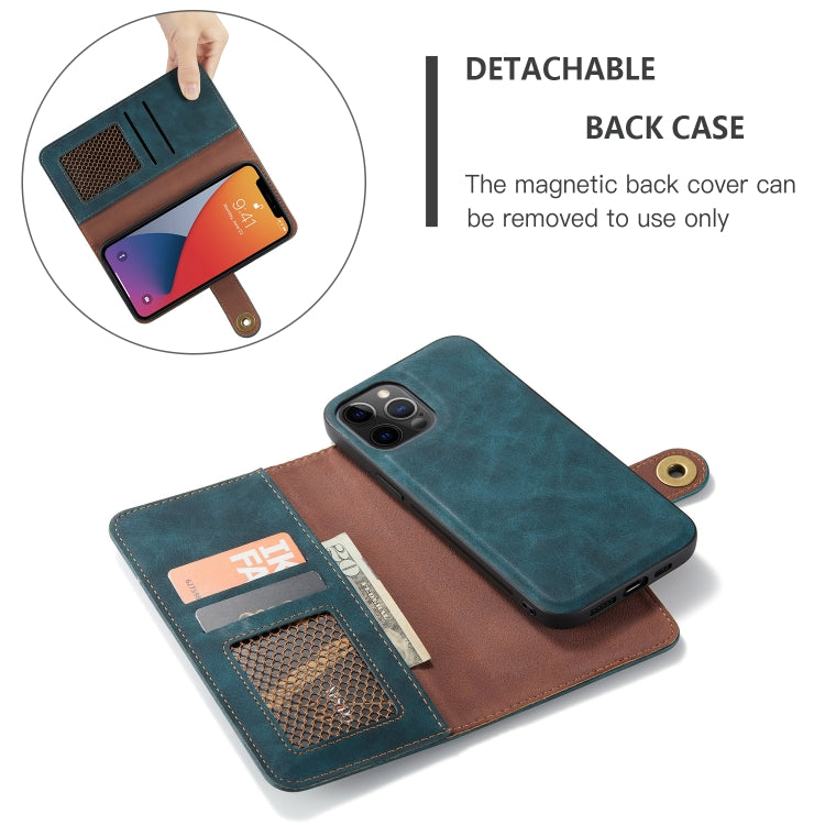 For iPhone 12 Pro Max Retro Magnetic Horizontal Flip Leather Case with Card Slots & Wallet & Photo Frame & Detachable Back Cover
