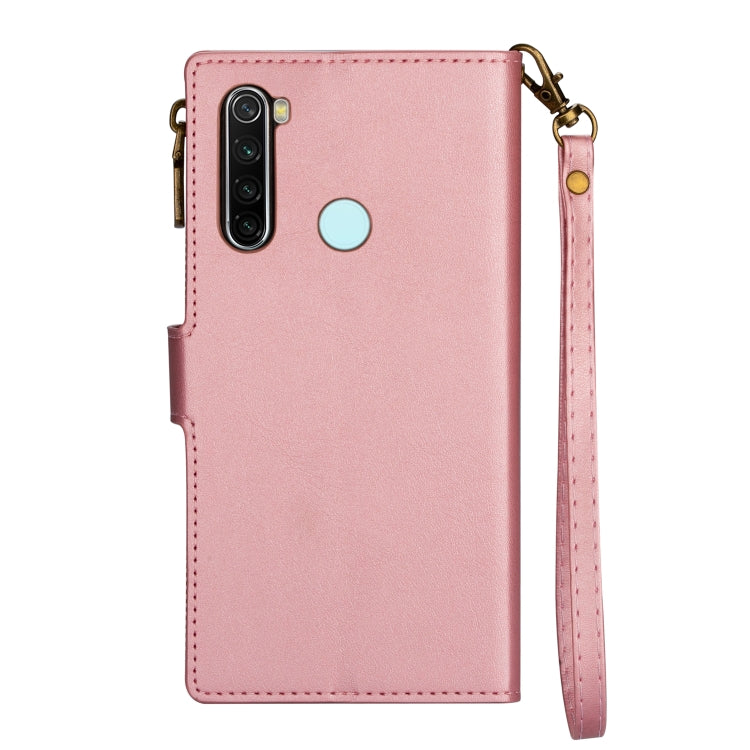 For Xiaomi Redmi Note 8 Zipper Multi-card Slots Horizontal Flip PU Leather Case with Holder & Card Slots & Wallet & Lanyard & Photo Frame