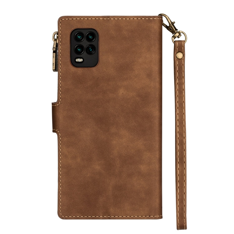 For Xiaomi Mi 10 Lite Zipper Multi-card Slots Horizontal Flip PU Leather Case with Holder & Card Slots & Wallet & Lanyard & Photo Frame