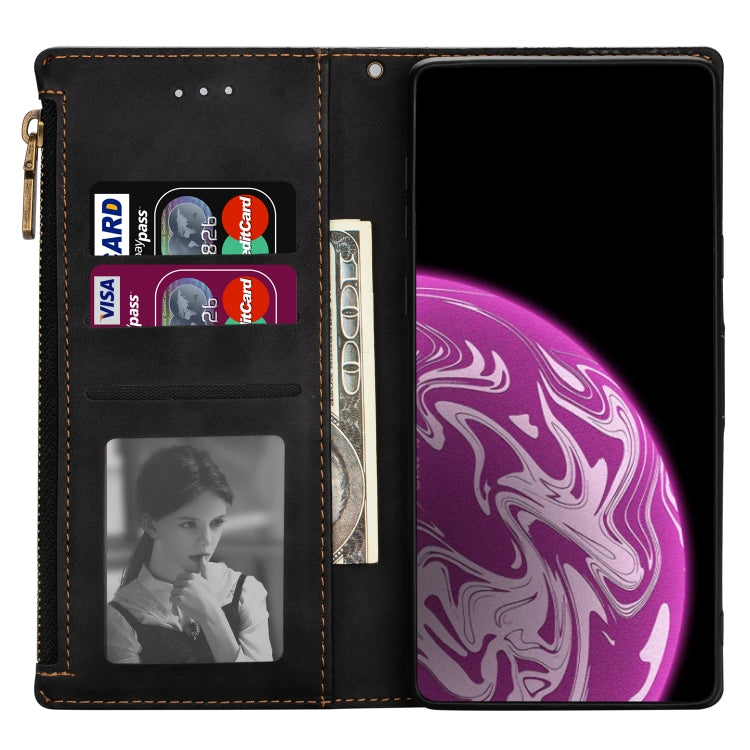 For Xiaomi Mi 10 Lite Zipper Multi-card Slots Horizontal Flip PU Leather Case with Holder & Card Slots & Wallet & Lanyard & Photo Frame