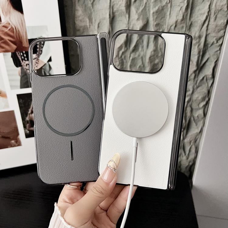 For Google Pixel 10 Pro Fold Folding Shaft Magsafe Plain Leather Phone Case