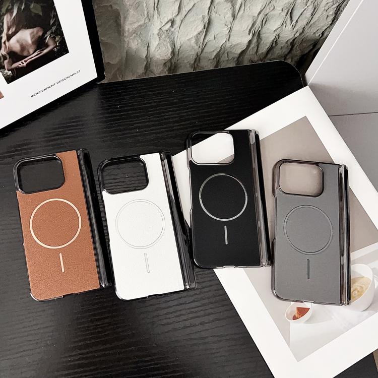 For Google Pixel 10 Pro Fold Folding Shaft Magsafe Plain Leather Phone Case