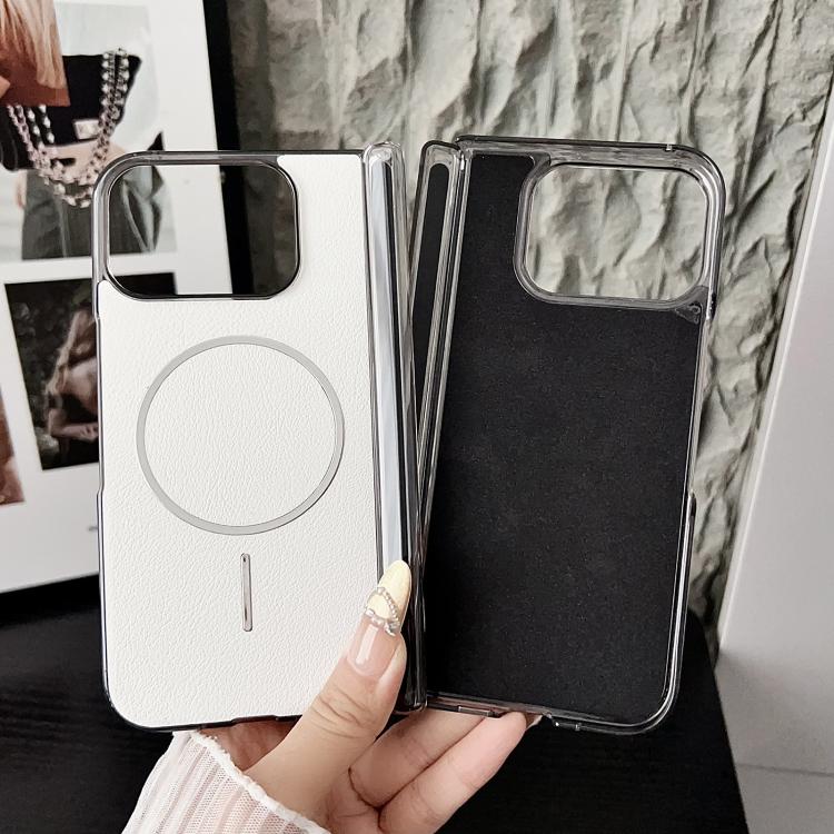 For Google Pixel 10 Pro Fold Folding Shaft Magsafe Plain Leather Phone Case