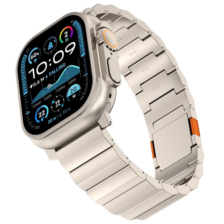 For Apple Watch 46mm / 49mm / 45mm / 44mm Thick One-bead Magnetic Clasp Titanium Alloy Watch Band