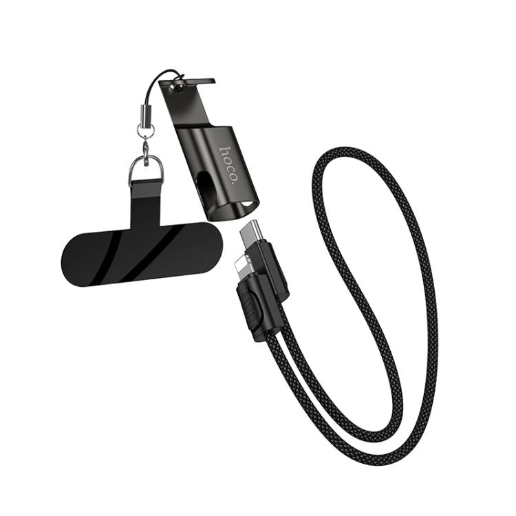 hoco X126 35cm Type-C to 8 Pin Experto PD30W Phone Holder & Lanyard & Data Cable