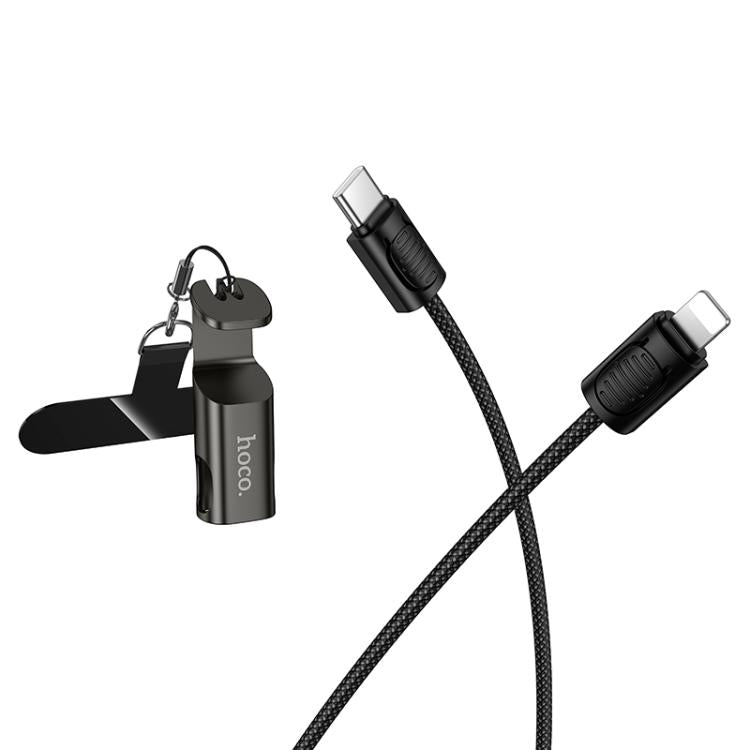 hoco X126 35cm Type-C to 8 Pin Experto PD30W Phone Holder & Lanyard & Data Cable