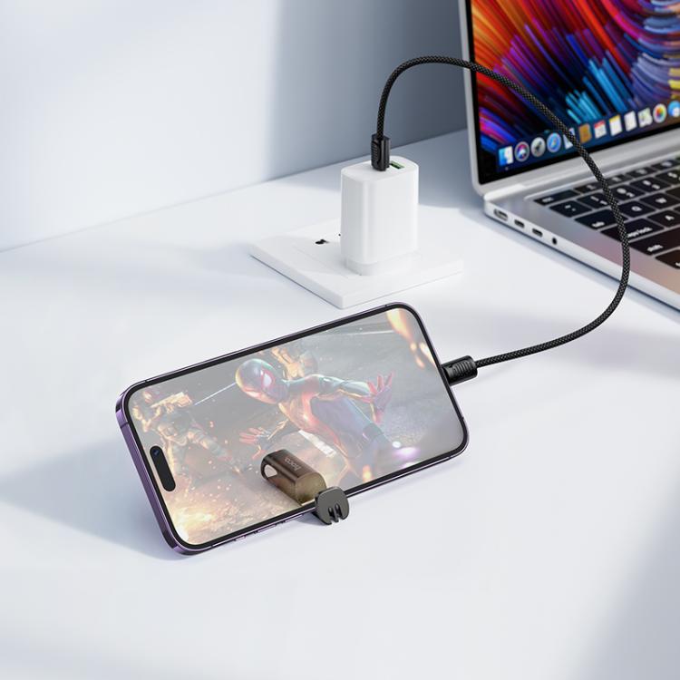 hoco X126 35cm Type-C to 8 Pin Experto PD30W Phone Holder & Lanyard & Data Cable
