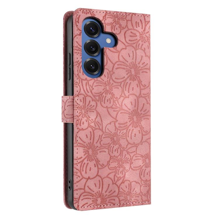 For Samsung Galaxy S26 5G Cherry Blossoms Embossed Leather Phone Case