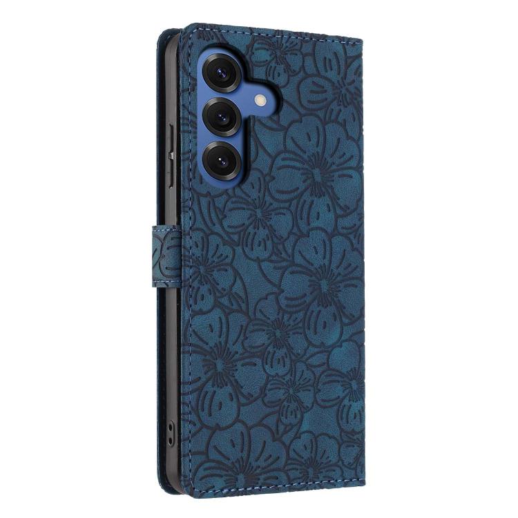 For Samsung Galaxy S26 5G Cherry Blossoms Embossed Leather Phone Case