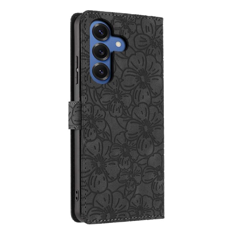 For Samsung Galaxy S26 5G Cherry Blossoms Embossed Leather Phone Case