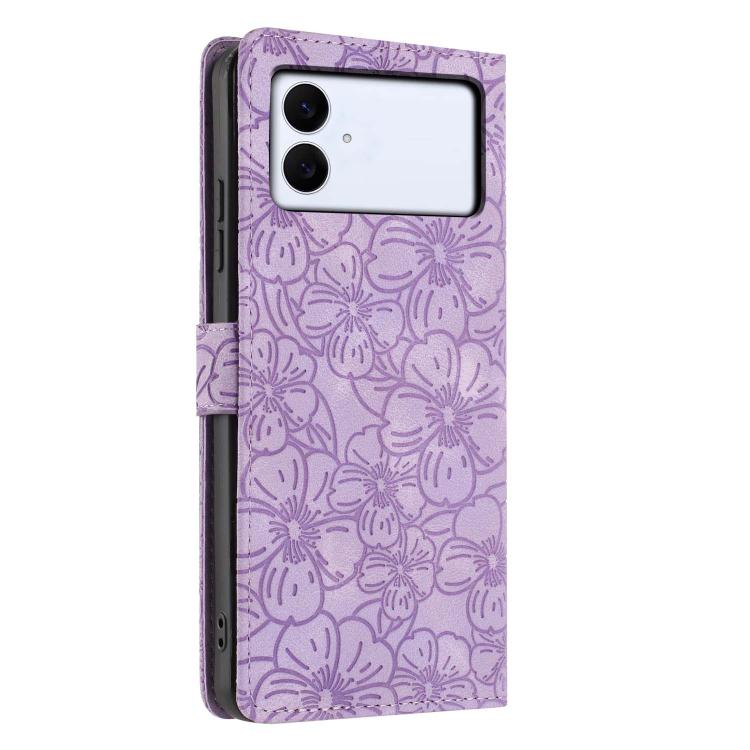 For Samsung Galaxy S26 Edge 5G Cherry Blossoms Embossed Leather Phone Case