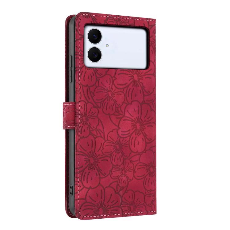 For Samsung Galaxy S26 Edge 5G Cherry Blossoms Embossed Leather Phone Case