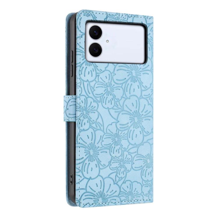 For Samsung Galaxy S26 Edge 5G Cherry Blossoms Embossed Leather Phone Case