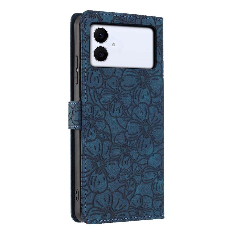 For Samsung Galaxy S26 Edge 5G Cherry Blossoms Embossed Leather Phone Case