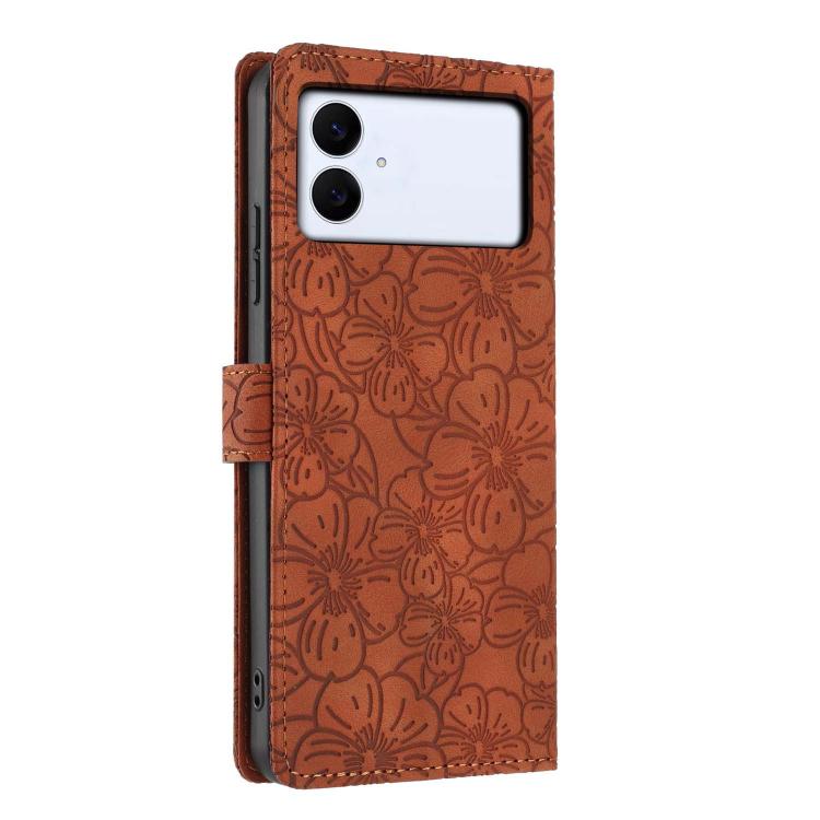 For Samsung Galaxy S26 Edge 5G Cherry Blossoms Embossed Leather Phone Case
